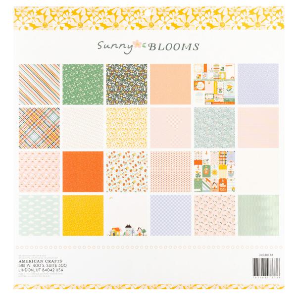 American Crafts - Designpapier "Pebbles Sunny Bloom" Paper Pack 12x12 Inch - 24 Bogen