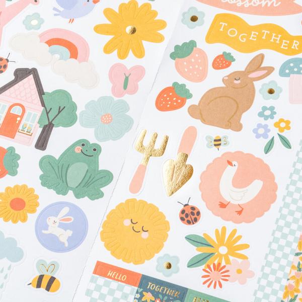 American Crafts - Aufkleber "Pebbles Sunny Bloom" Icons Gold Foil Sticker