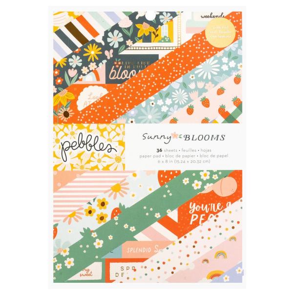 American Crafts - Designpapier "Pebbles Sunny Bloom" Paper Pack 6x8 Inch - 36 Bogen