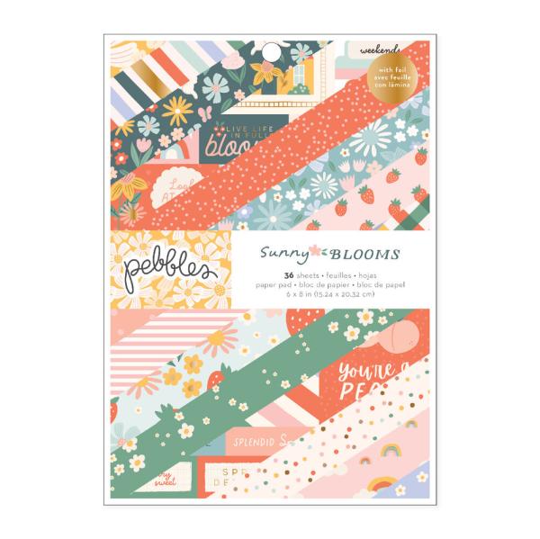 American Crafts - Designpapier "Pebbles Sunny Bloom" Paper Pack 6x8 Inch - 36 Bogen