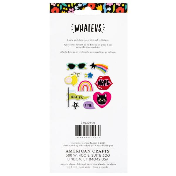 American Crafts - Aufkleber "Whatevs" Puffy Icons Sticker