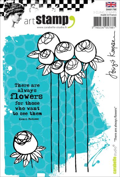 Carabelle Studio - Gummistempelset "There Are Always Flowers" Cling Stamp Art