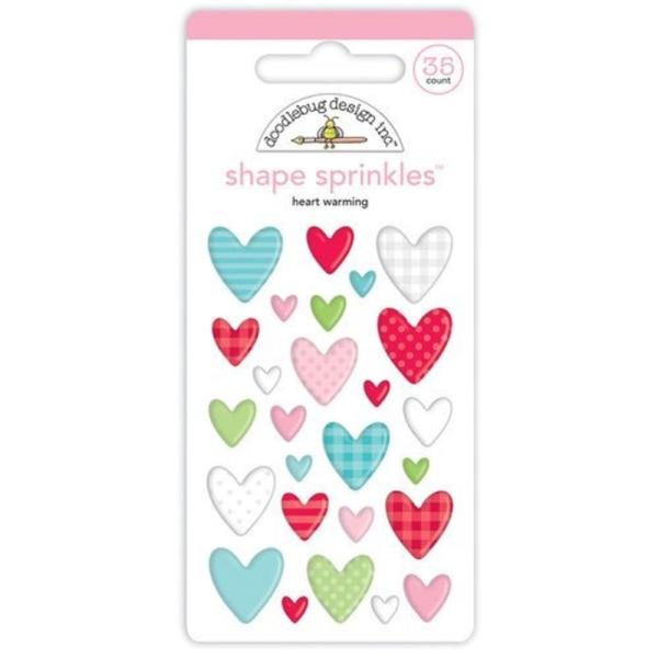 Doodlebug Design - Epoxy Sticker "Heart Warming" Shape Sprinkles