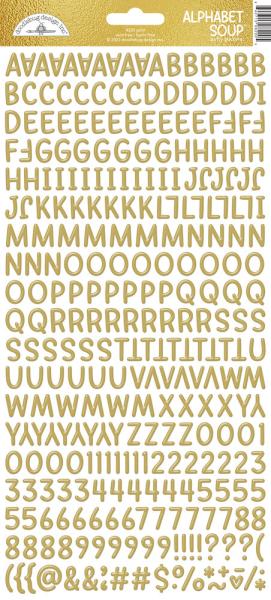 Doodlebug Design - Aufkleber "Gold Alphabet Soup" Puffy Sticker