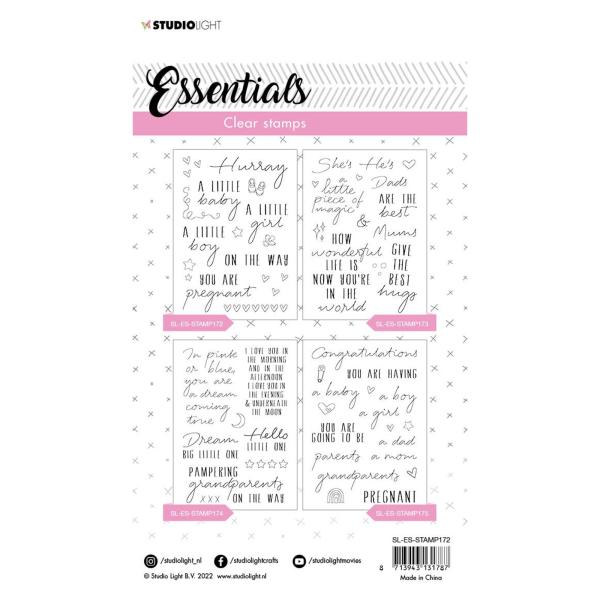 Studio Light - Stempelset "Hurray sentiments" Clear Stamps