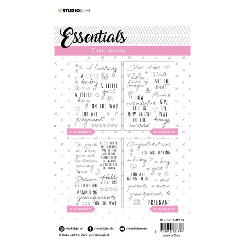 Studio Light - Stempelset "Wonderful sentiments" Clear Stamps