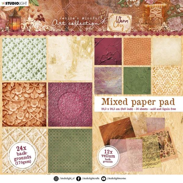 Studio Light - Designpapier "Warm & Cozy Backgrounds" Paper Pack 8x8 Inch - 36 Bogen