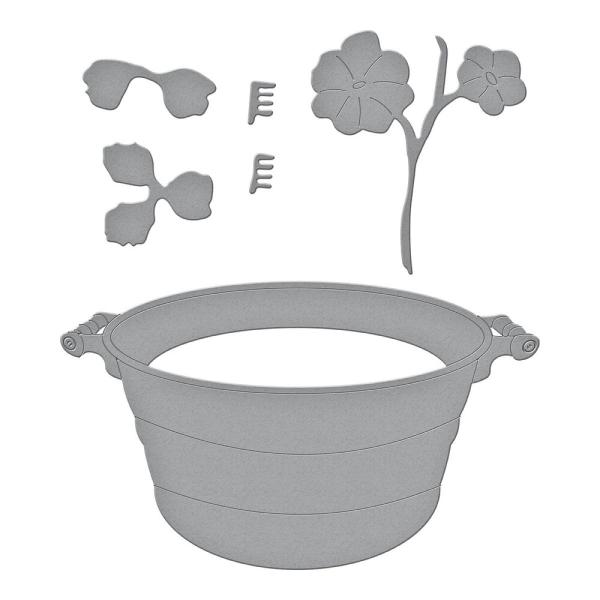 Spellbinders - Stanzschablone "Nasturtium and Galvanized Wash Bucket" Dies