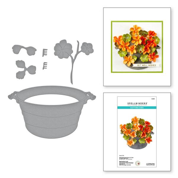 Spellbinders - Stanzschablone "Nasturtium and Galvanized Wash Bucket" Dies