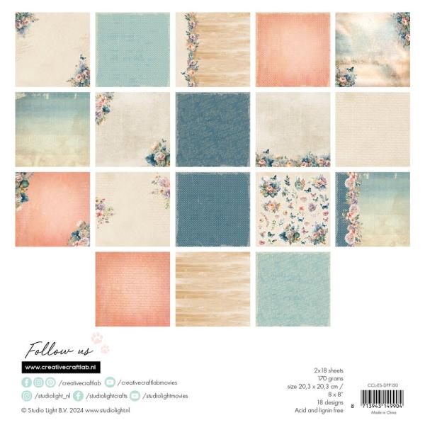 Creative Craft Lab - Studio Light - Designpapier "Aurelia" Paper Pack 20,3x20,3cm - 36 Bogen