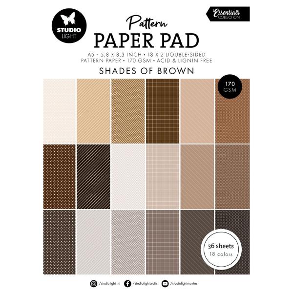 Studio Light - Designpapier "Shades Of Brown" Paper Pad A5 - 36 Bogen