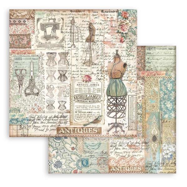 Stamperia - Designpapier "Brocante Antiques" Paper Pack 8x8 Inch - 10 Bogen