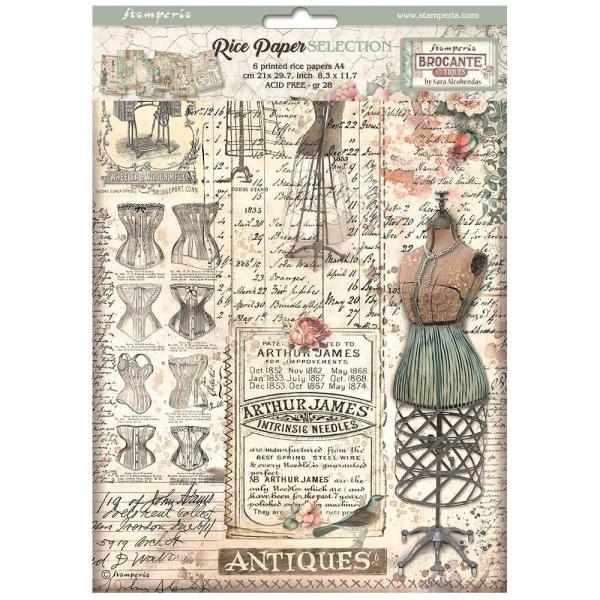 Stamperia - Decopatch Papier "Selection" Decoupage A4 - 6 Bogen  