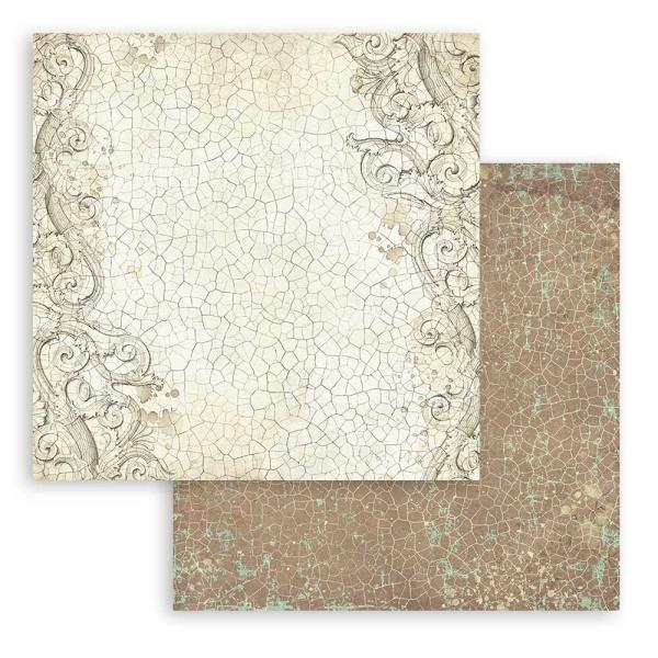 Stamperia - Designpapier "Brocante Antiques Maxi Background" Paper Pack 12x12 Inch - 10 Bogen