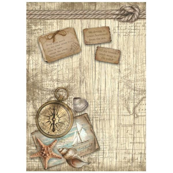 Stamperia - Decopatch Papier "Compass" Decoupage A4 - 6 Bogen  