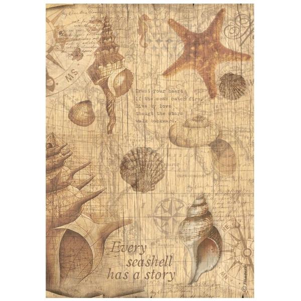 Stamperia - Decopatch Papier "Shells" Decoupage A4 - 6 Bogen  