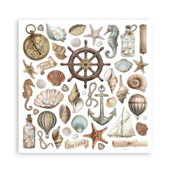 Stamperia - Designpapier "Sea Land" Paper Pack 8x8 Inch - 10 Bogen