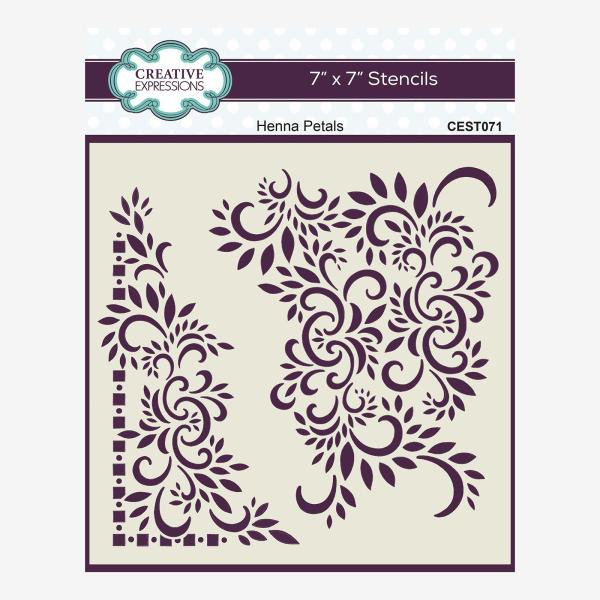 Creative Expressions - Schablone "Henna Petals" Stencil 7x7 Inch