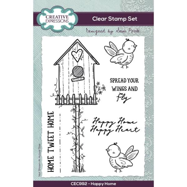 Creative Expressions - Stempelset "Happy Home" Clear Stamps 15,14x10,16cm Design by Sam Poole