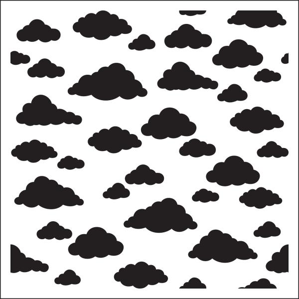 Creative Expressions - Schablone 6x6 Inch "Clouds" Stencil Design by Sue Wilson