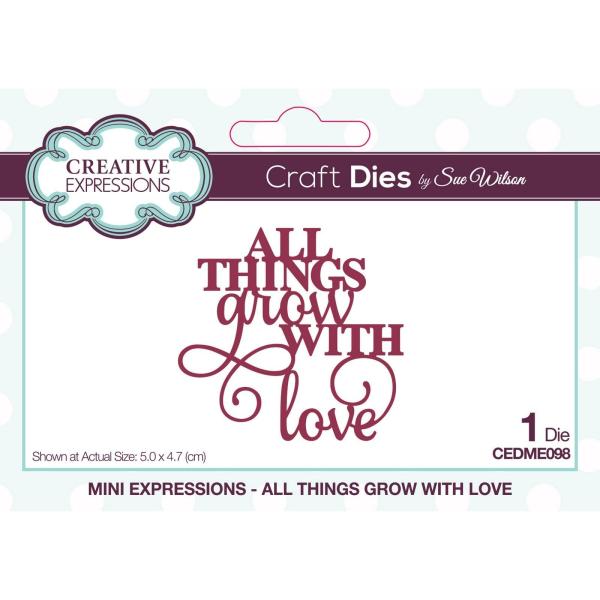 Creative Expressions - Stanzschablone "All things grow with love" Expressions Dies Mini Design by Sue Wilson