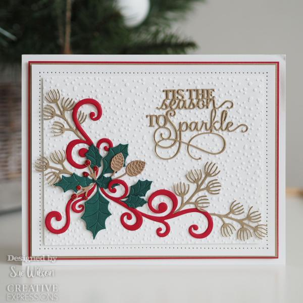 Creative Expressions - Stanzschablone "Festive Collection Pine and holly spray" Craft Dies Design by Sue Wilson