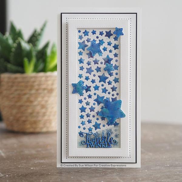 Creative Expressions - Stanzschablone "Slimline Collection Sterne Hintergrund" Craft Dies Design by Sue Wilson