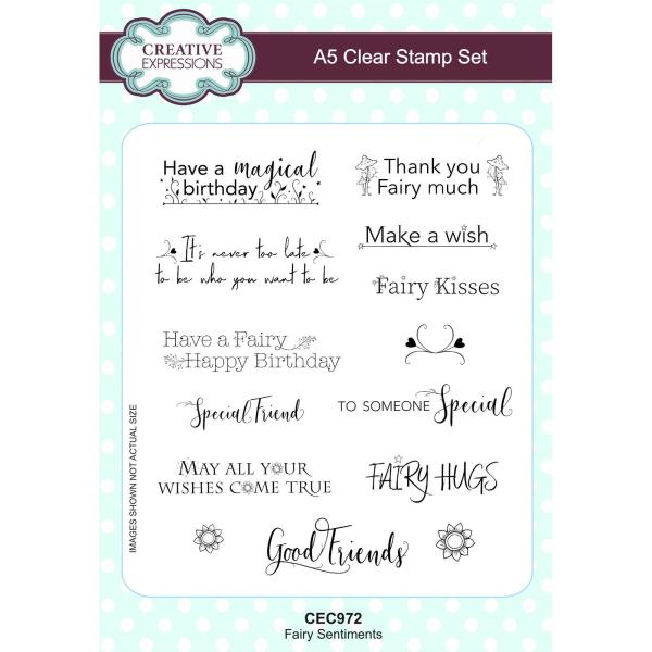 Creative Expressions - Stempelset A5 "Fairy sentiment" Clear Stamps