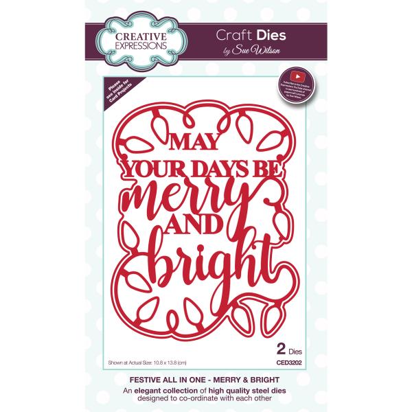 Creative Expressions - Stanzschablone "Festive All In Love Merry & bright" Craft Dies Design by Sue Wilson