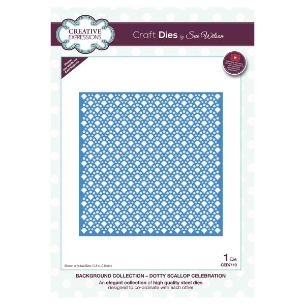 Creative Expressions - Stanzschablone "Background Collection Dotty Scallop Celebration" Craft Dies Design by Sue Wilson