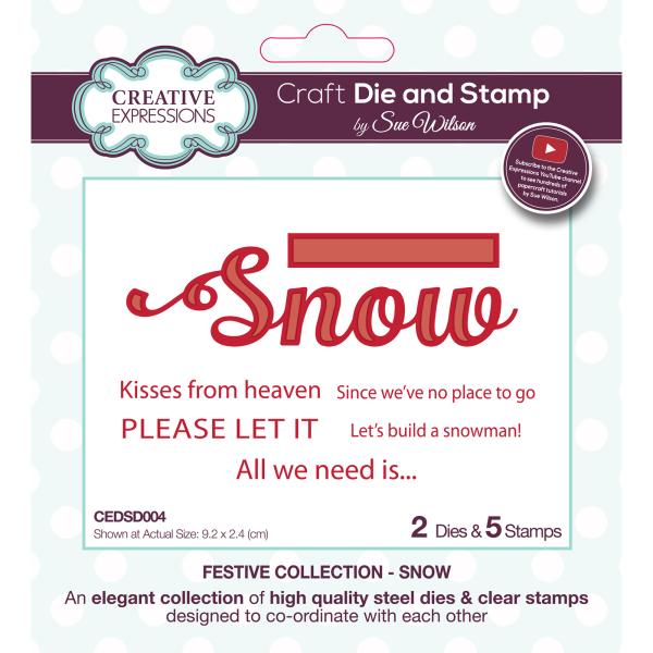 Creative Expressions - Stempelset & Stanzschablone "Festive Collection Snow" Clear Stamps & Craft Dies