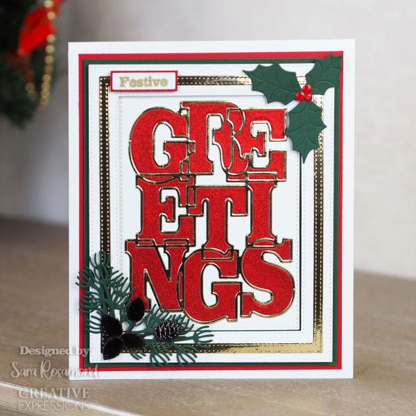 Creative Expressions - Stempelset & Stanzschablone "Big Bold Words Collection Greetings" Clear Stamps & Craft Dies