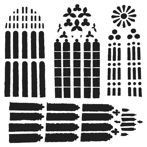 The Crafters Workshop - Schablone 15x15cm "Church Windows" Template