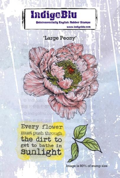 IndigoBlu - Gummistempel Set "Large Peony" A6 Rubber Stamp