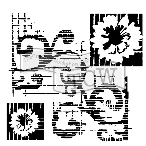 The Crafters Workshop - Schablone 30x30cm "Flower Scroll" Template