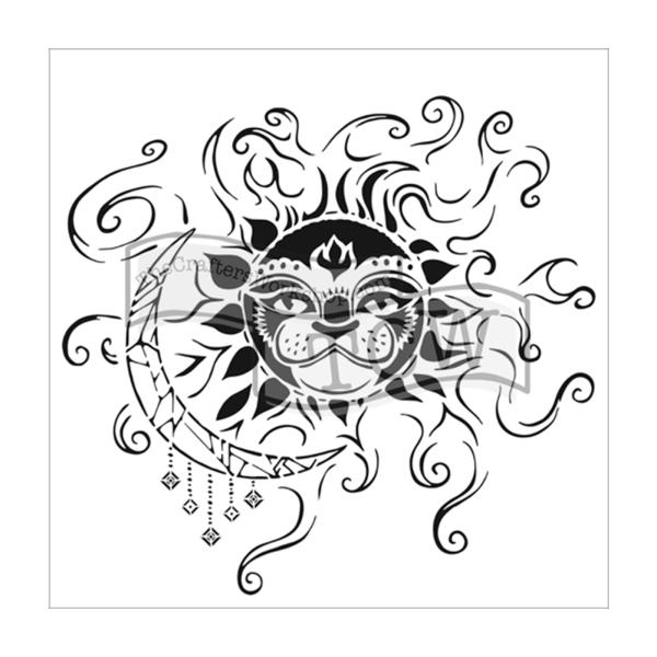 The Crafters Workshop - Schablone 30x30cm "Sun And Moon" Template