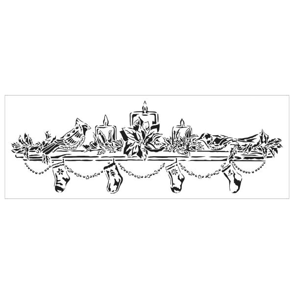 The Crafters Workshop - Schablone 42x15,2cm "Weihnachtsmantel" Template