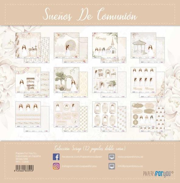 Papers For You - Designpapier "Sueños De Comunión Niña Pelirroja" Scrap Paper Pack 30,5 x 32 cm - 12 Bogen