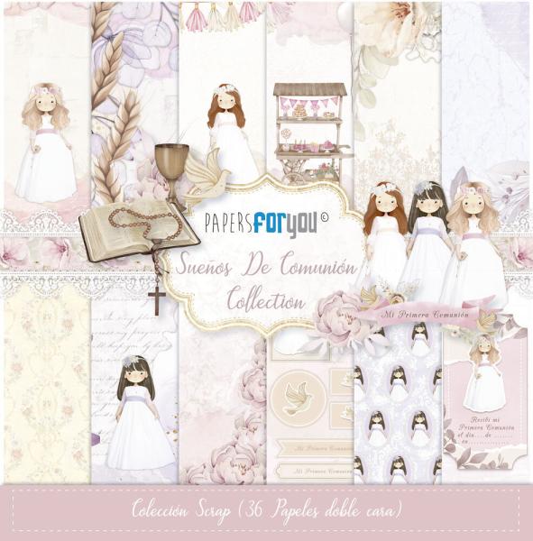 Papers For You - Designpapier "Sueños De Comunión Niñas" Scrap Paper Pack 6x6 Inch - 36 Bogen  