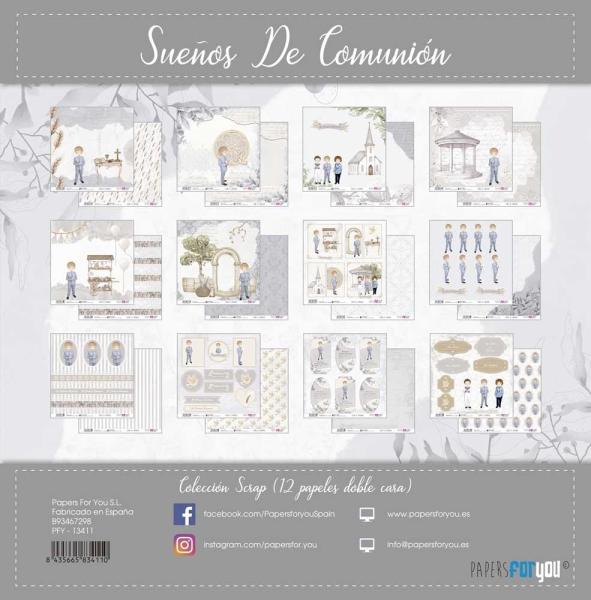 Papers For You - Designpapier "Sueños De Comunión Niño Rubio" Scrap Paper Pack 30,5 x 32 cm - 12 Bogen