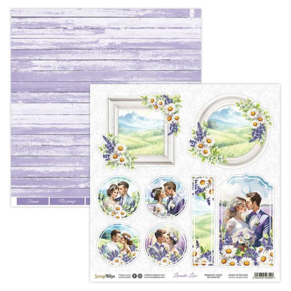 ScrapBoys - Designpapier "Lavender Love" Paper Pack 12x12 Inch - 12 Bogen