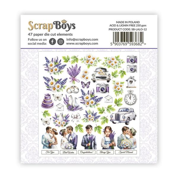 ScrapBoys - Stanzteile "Lavender Love" Die Cuts