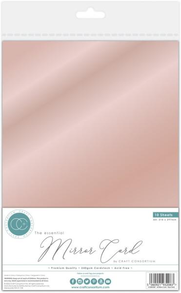 Craft Consortium - Spiegelkarton A4 "Rose Gold" Mirror Card - 10 Bogen