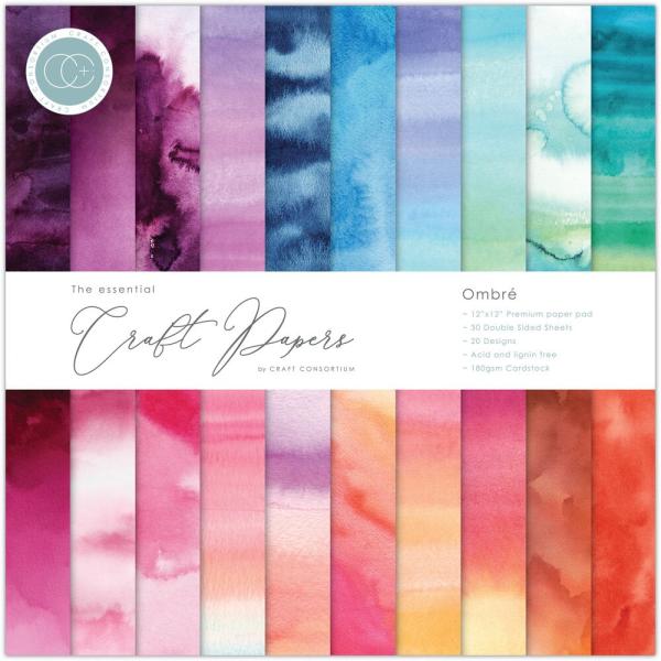 Craft Consortium - Designpapier "Ombre" Paper Pad 12x12 Inch - 30 Bogen