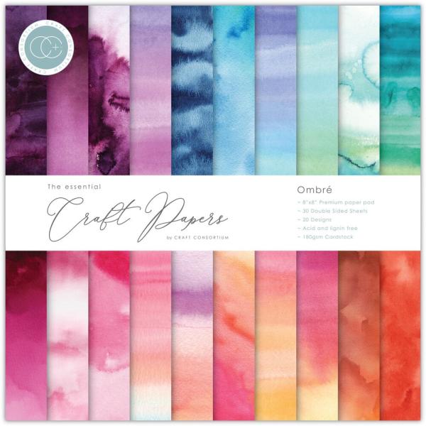 Craft Consortium - Designpapier "Ombre" Paper Pad 8x8 Inch - 30 Bogen