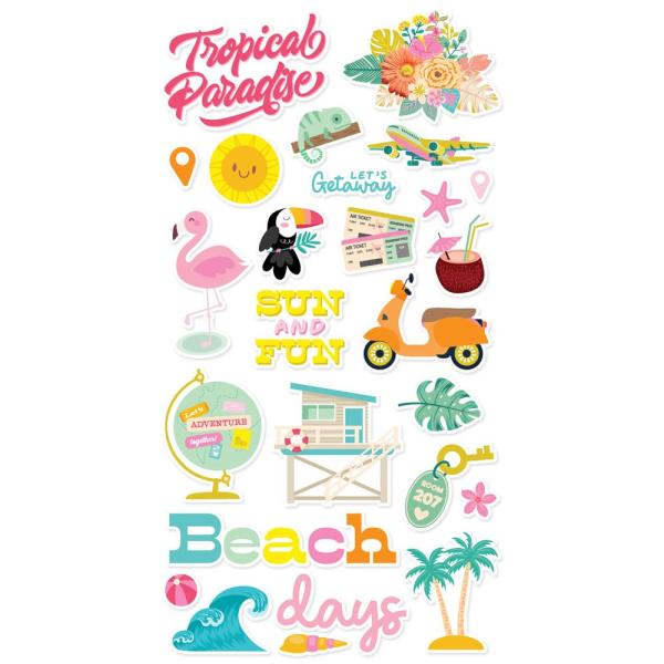 Simple Stories - Aufkleber "Just Beachy" Chipboard Sticker 