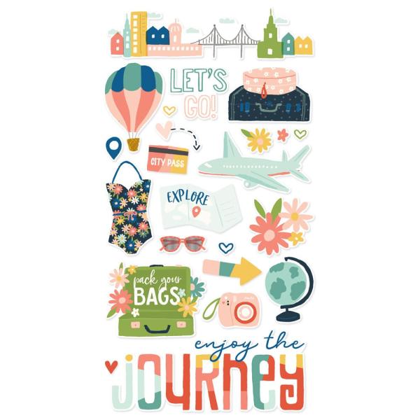 Simple Stories - Aufkleber "Pack Your Bags" Chipboard Sticker 