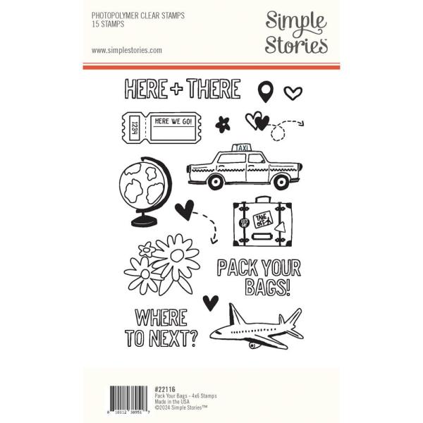 Simple Stories - Stempelset "Pack Your Bags" Clear Stamps 