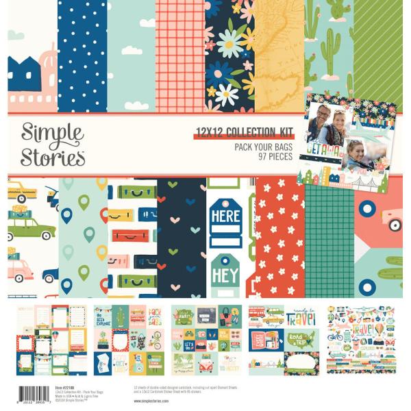 Simple Stories - Collectors Essential Kit "Pack Your Bags" 12 Bogen Designpapier