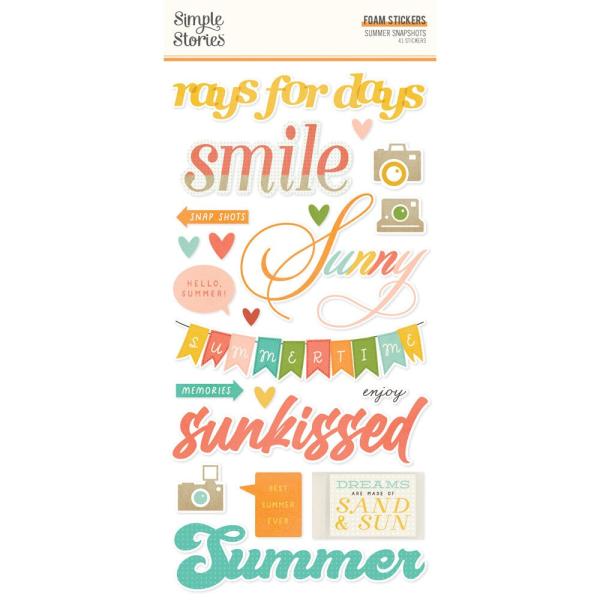 Simple Stories - Aufkleber "Summer Snapshots" Foam Sticker